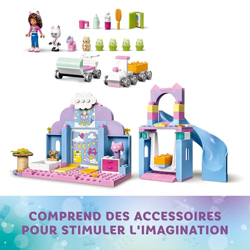 LEGO Gabby et la Maison Magique La Nurs’Oreille de Gabby - Jeu de Construction avec Animaux - Voiture, Toboggan, Figurines & Accessoires de Maison de Poupées - Cadeau d'anniversaire Fille 4 Ans 10796