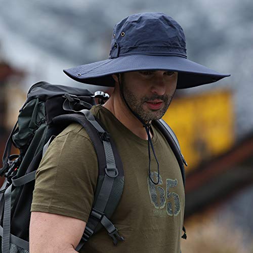 Huamulan Wide Brim Sun Protection Hat Outdoor Unisex Ventilated Bucket Hats For Hiking Beach Fishing Safari Garden Lawn Yard Work Kayaking #TOP1