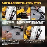 185 mm Akku-Kreissäge für Dewalt 18 V 20 V Akku, 5000 U/min bürstenlose elektrische Kreissäge mit 2 Sägeblättern und Laserführung, 0-45 ° Schrägschnittwinkel, max. 57 mm Schnitttiefe – Ansicht 9