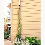 Downspout Trellis 9 ft x 4 Vertical Plant Support That Anchors Wide Climbing Plants, Mounts to Rain Gutters, HDPE Mesh with Mounting Hardware for Clematis and Vines, Scroll Trellis 2-Pack