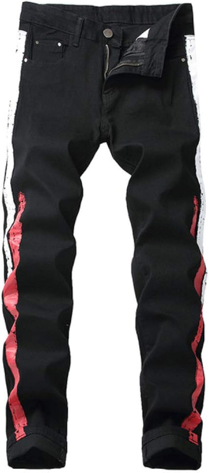 Loeay Jeans Moda Uomo Pantaloni Jeans Dritti Classici Maschili Jeans