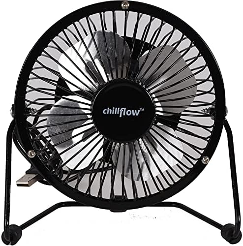 True Face Usb Desk Fan Cooling Fan with Metal Shell and Aluminium Blades Small Quiet Personal Cooler Portable Table Fan with Switch on/off Great for Desktop Tabletop Office & Travel 4 Inches