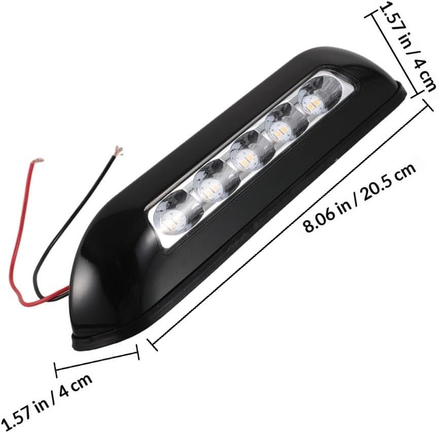 Waterproof LED Rv Porch Light for Outdoor Use, Portable Black Pp Material Exterior Lighting Fixture for Camper, Truck, and Rv Modifications