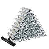 GLEEJON 40PCS 5.5 Inch Heavy Duty Trampoline Springs, Galvanized Steel Spring Replacement with T Hook, Trampoline Replacement Hardware for Skywalker, JumpKing, Upperbounce, Skybound