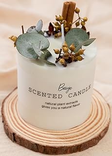 Lemon Fruit Dried Flower Scented Candle Natural Soy Wax 45hours Long Lasting Fragrance Gift for Women (Verbena)