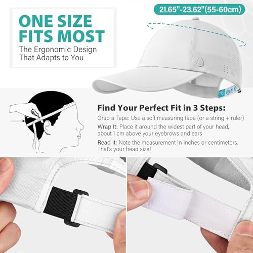 Image of AOPREL Cooling Running Hat for Men & Women Quick-Dry Breathable Performance Hat Lightweight UPF 50+ Unstructured Baseball Cap White