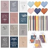 Kosiz 12 Sets Positive Affirmation Gifts Bulk, Motivational Quote Notebooks Inspirational Pens Leather Heart Bookmarks Bags Encouragement Gift Set for Teachers Coworkers Wellness Appreciation Event