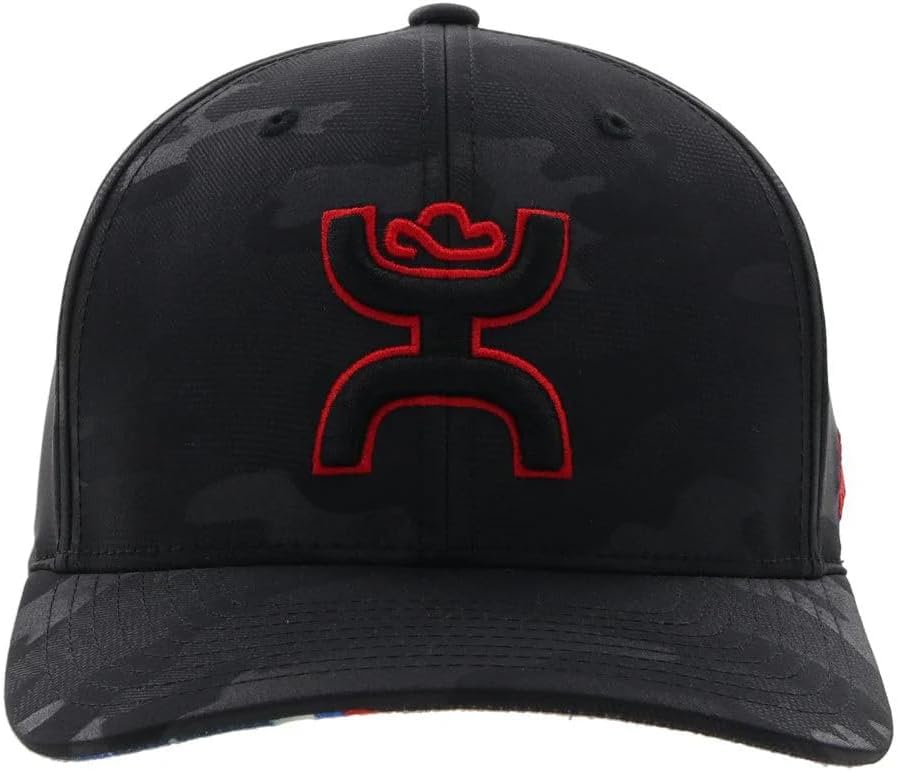 HOOEY Men's Chris Kyle Camo Print Americana Flexfit Ball Cap Black S M - Image 4