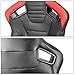IKON MOTORSPORTS, Universal Racing Seats Pair with Dual Sliders, PU & Carbon Leather Red Stripe Reclinable Left Right
