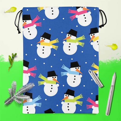 Image of ArtzFolio Snowman | Reusable Sack Bag | Bag for Gym, Storage, Vegetable & Travel