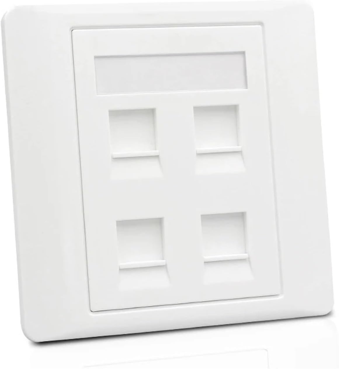 Category 6 4-port RJ45 Internet wall socket panel 86x86 mm with four CAT.6