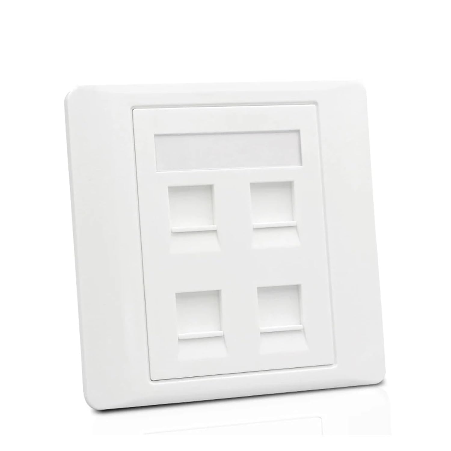Category 6 4-Port RJ45 Internet Wall Socket Panel 86x86 mm with Four CAT.6