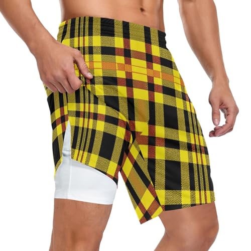 Short d'entraînement homme pour le sport et le quotidien look tartan