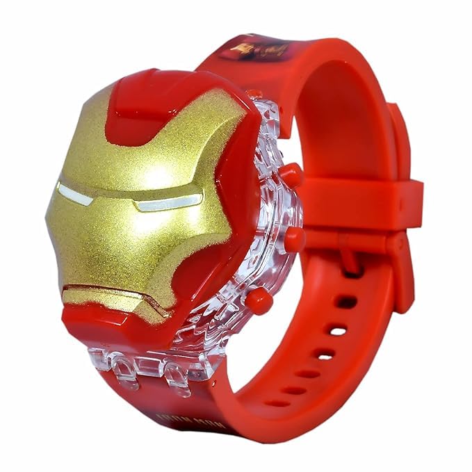 Image of Acnos Kids Edition Digital Watch - Spiderman, Captain America, Ironman, Ben10, Hulk - Disco LED Musical Watch for Boys and Girls