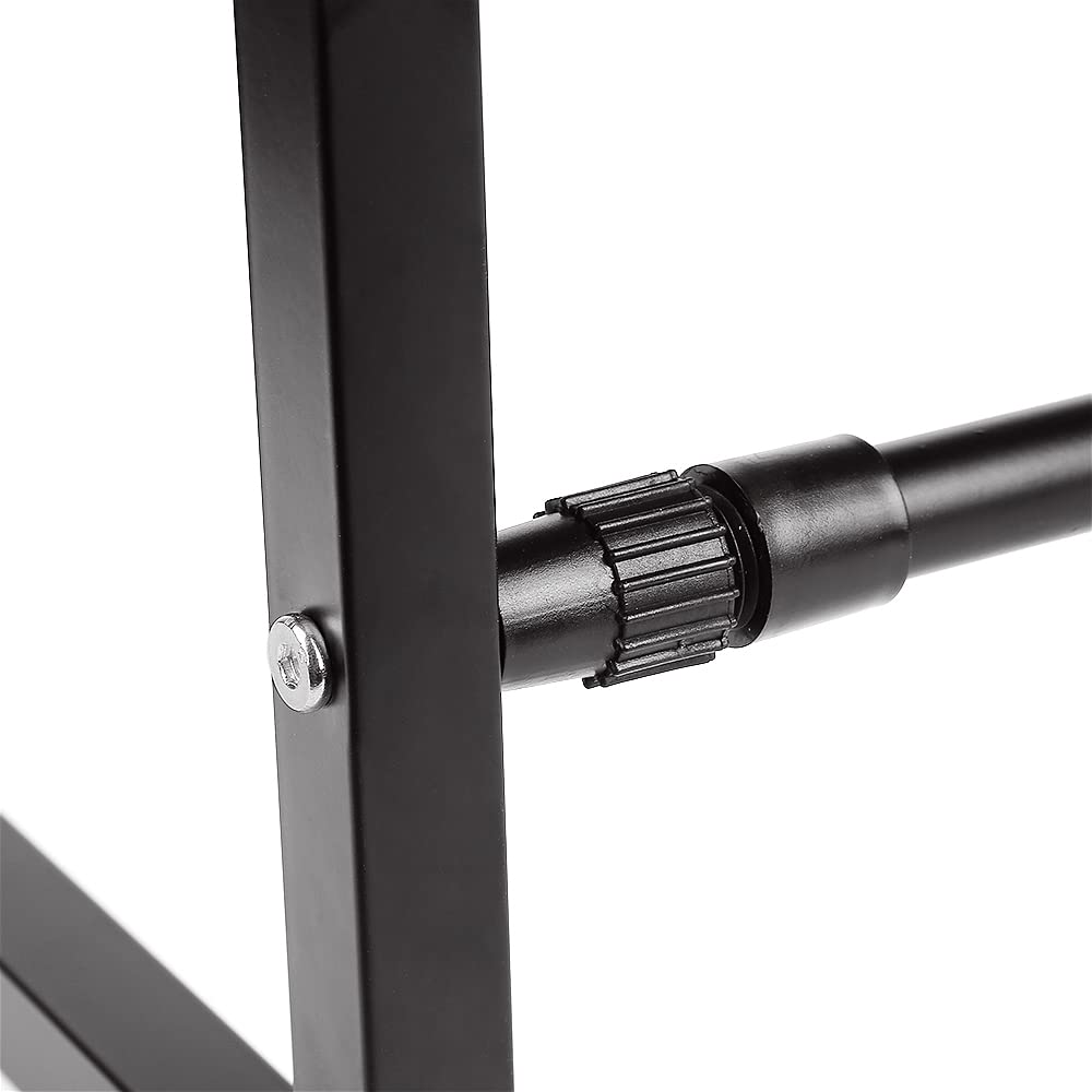 RELOVE Extensible soporte para microondas de metal, altura ajustable, estante de almacenamiento para cocina, titular de especias con 3 ganchos, carga máxima 25 kg (42 cm (40-65 cm)negro