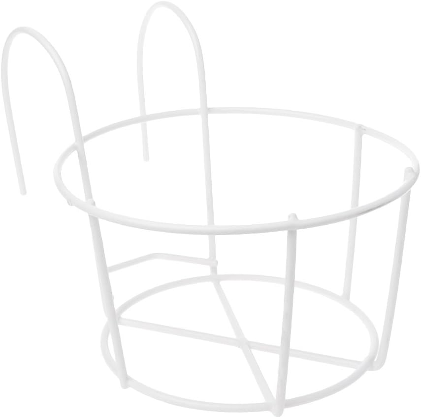 MOMU Railing Planter Hanging Plant Iron Racks Balcony Round Flower Pot Rack Railing Fence Outdoor