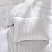 WDCOZY White Cross Stitch Queen Size Quilt Set, Striped Lightweight Soft Bedspread, Channel Farmhouse Rustic Coverlet, All Season Country Bedding, Thin Comforter