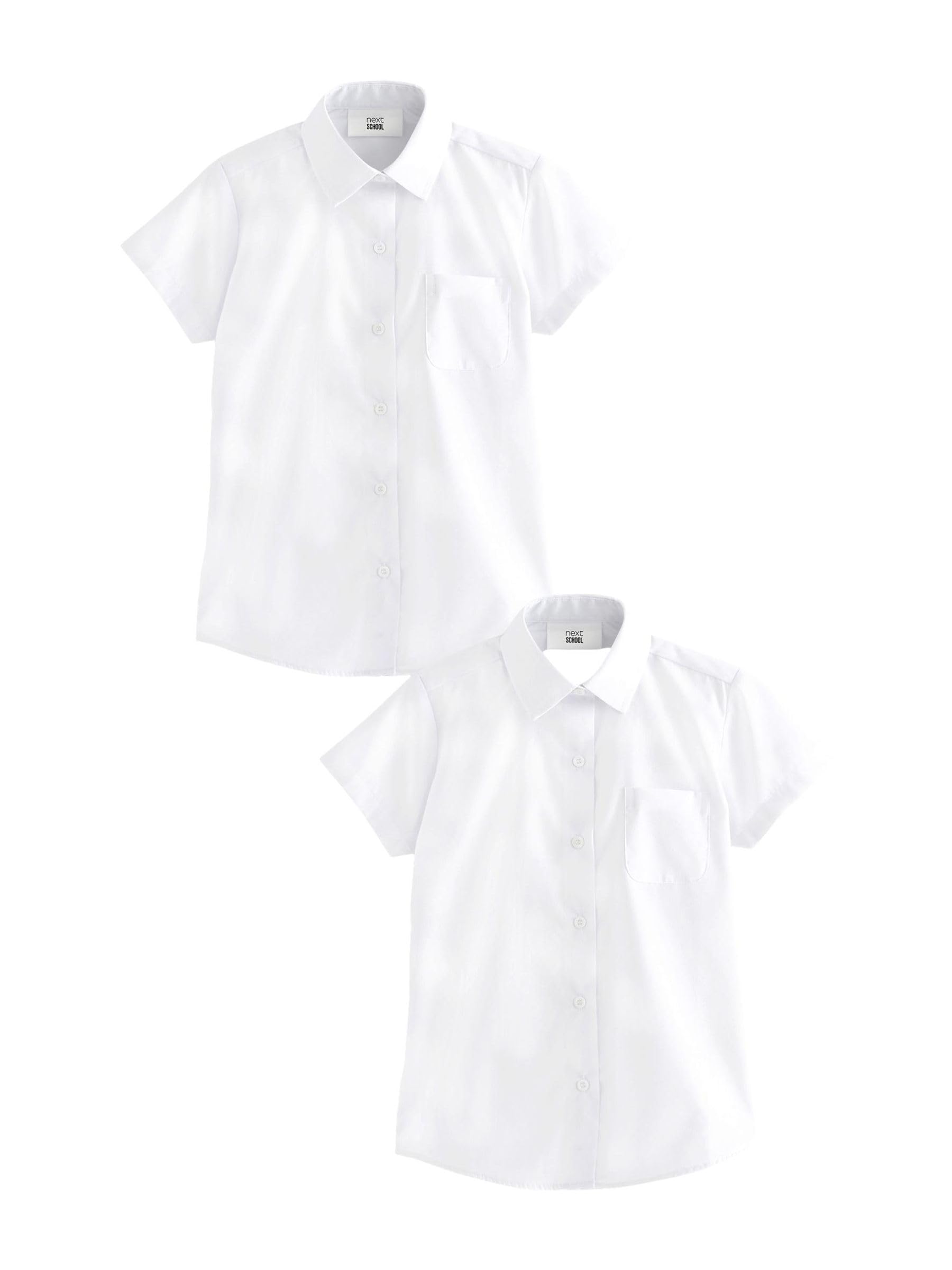 NEXT Fille Chemise d'école Standard à Manches Courtes, Lot de 2