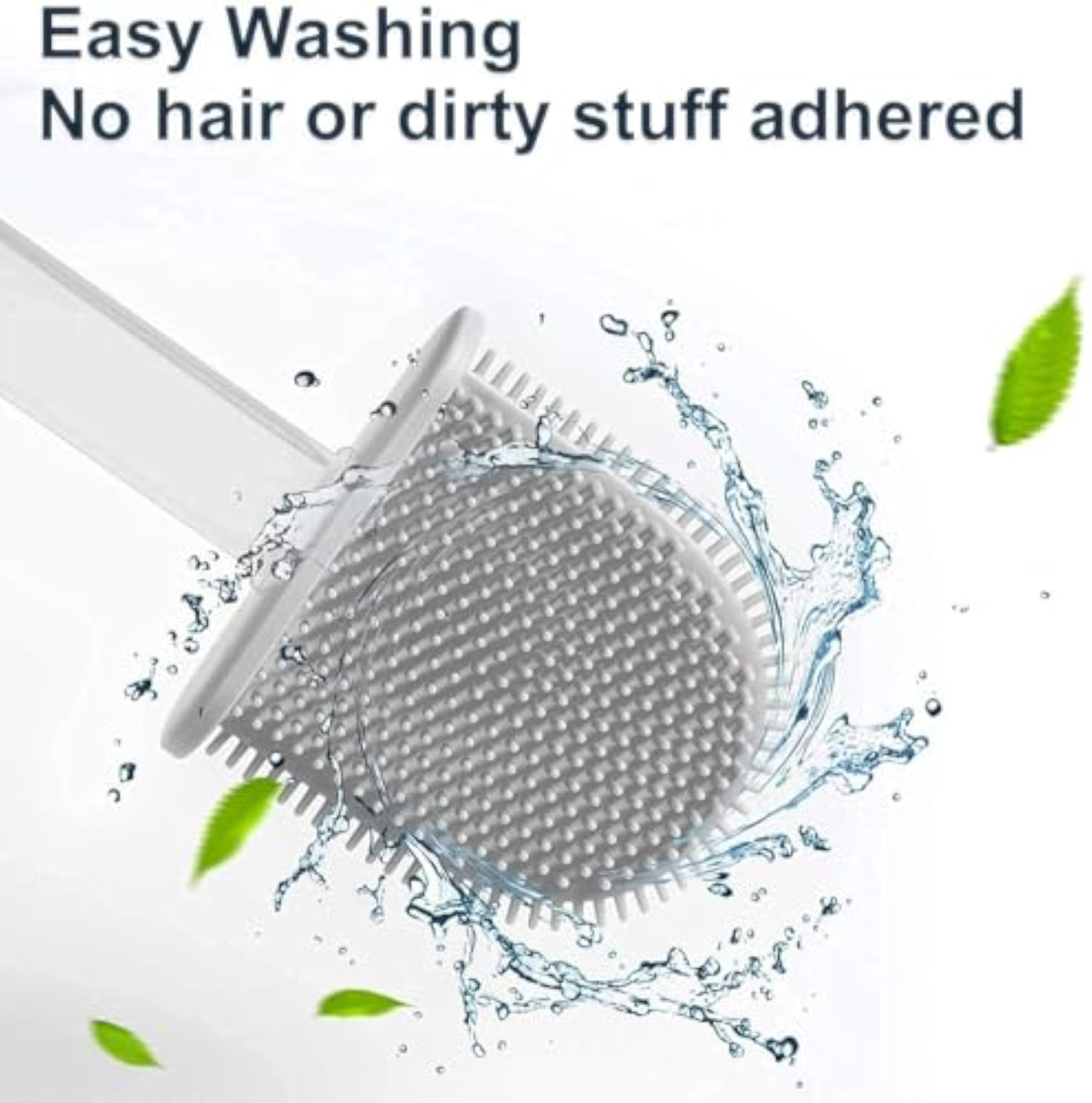 Silicone Toilet Brush with Stand, Flexible Non-Scratch Cleaner