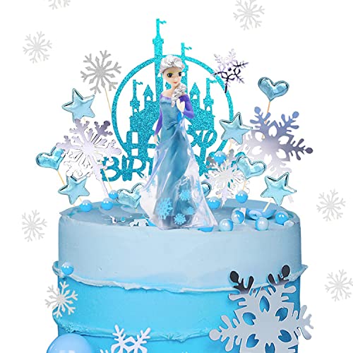 Sfondo Compleanno 150x100 Cm – Castello Di Ghiaccio E Fiocchi Di Neve, Per Feste A Tema Invernale