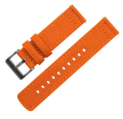 Image of 18mm Pumpkin - BARTON Canvas Quick Release Watch Band Straps with Gunmetal Grey Buckles - Choose Color & Width - 18mm, 20mm, or 22mm