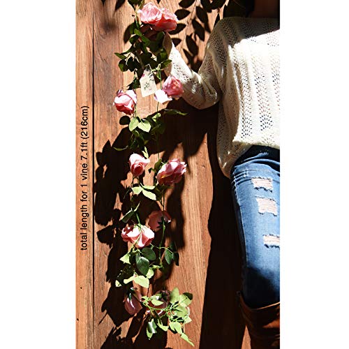 Fiveseasonstuff 29 Ft 4 Pack Rose Silk Flower Garland Artificial Flowers Decoration Hanging Floral Décor For Wedding Baby Shower Birthday Party Garden (Amaranth Pink) #TOP3