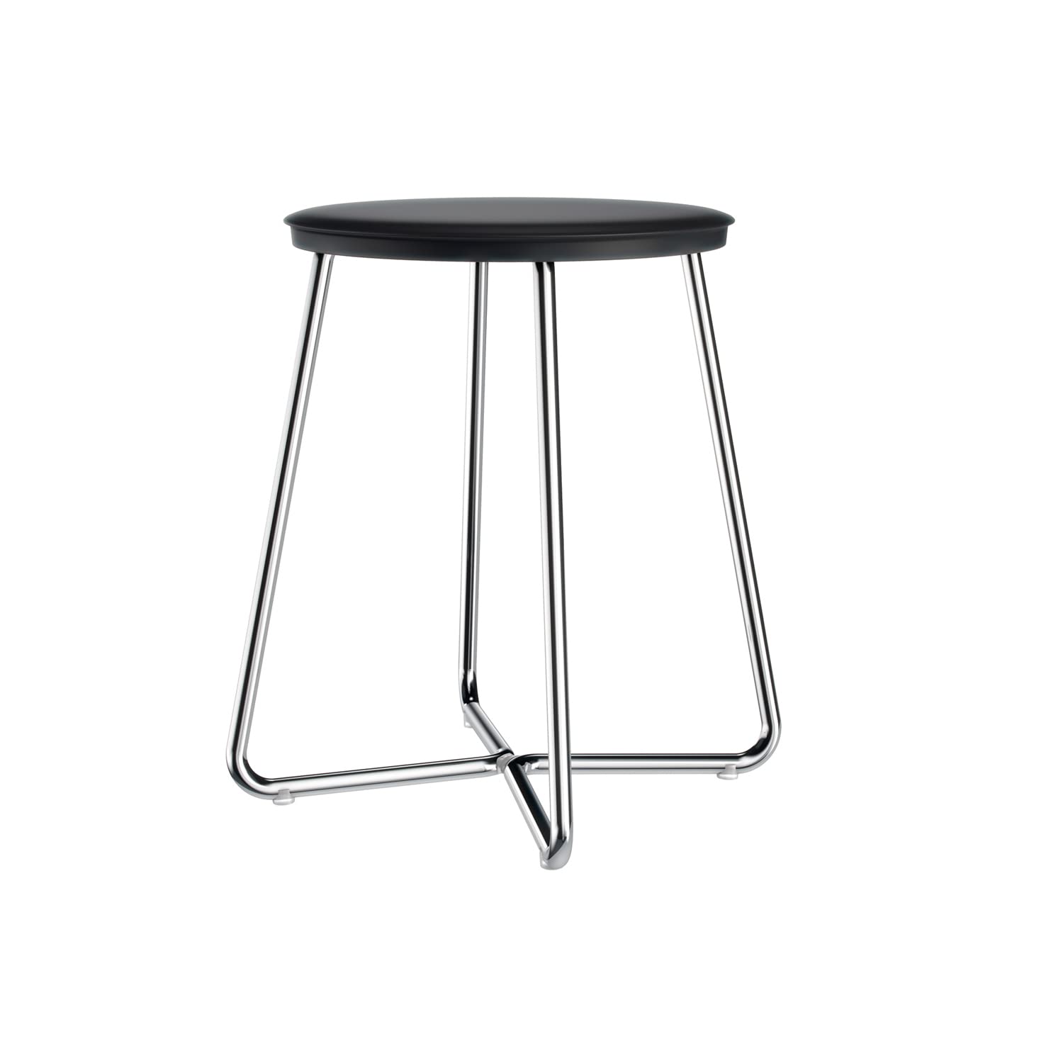 COSMIC - Bathroom Stool | Matte Black Chrome Finish | Ideal for Bathrooms, Kitchens and Rooms | Measures 31 x 31 x 39.5 cm