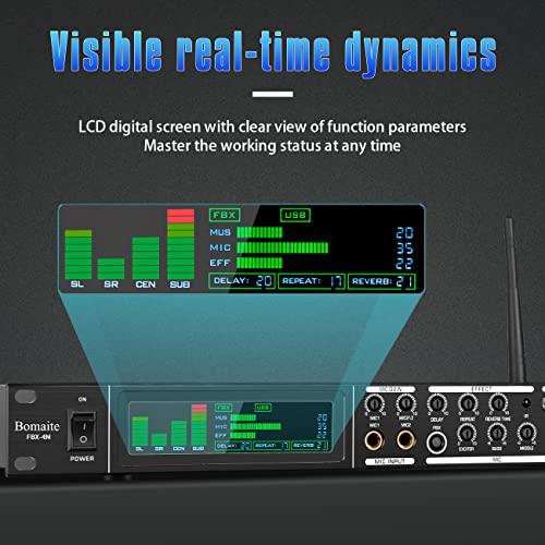 Bomaite Fbx-4M Professional Ktv Wireless Microphone, Digital Pre-Stage Effector, Karaoke Sound Audio Effect System With Audio Digital Effect Processor, Bluetooth Rca, Bluetooth, Usb Input #TOP7