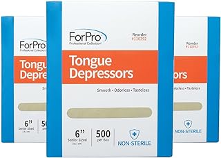 ForPro Professional Collection Senior Tongue Depressors, Large Wax Applicators, Wood Craft Sticks, 6” Senior Sized, Non-Sterile, 500-Count (Pack of 3)
