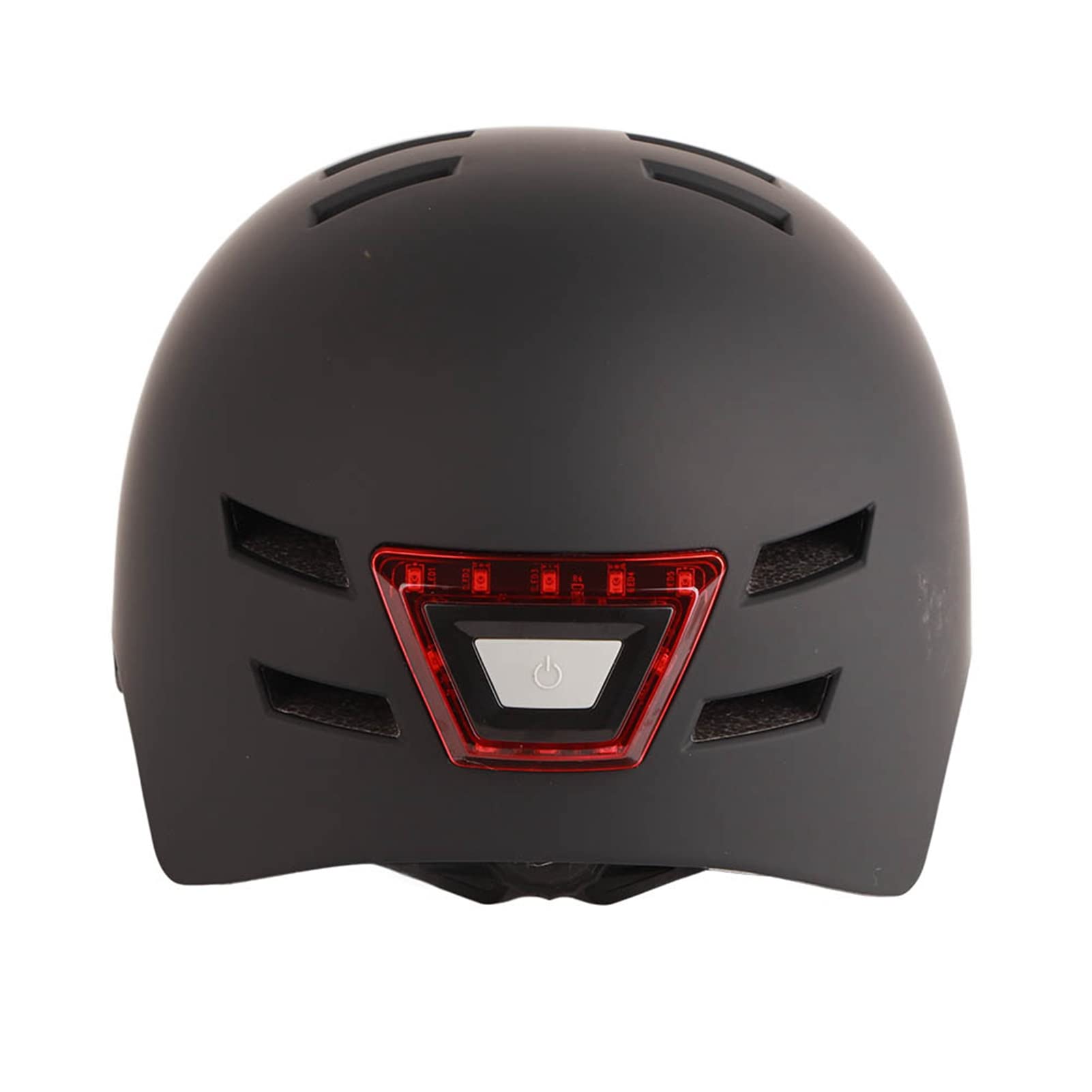 Dilwe LED-Licht-Fahrradhelm, PC-EPS-Fahrradhelm mit Wiederaufladbarem USB-Frontscheinwerfer und 3-Modus-Rücklicht, Verstellbar, M 54 Bis 57 cm, L 58 Bis 61 cm, für Radfahren, Skateboarden (Black #38)