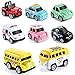 Metálico Tire hacia Atrás Coches, 8 Packs Mini Die Cast Set de Coches de Juguete, Coche de Policía/Autobús Escolar ... Juguetes Vehículos Fricción, para niños de 3 a 12 Años Niñas Niños