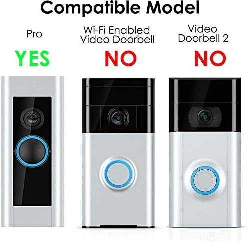 KIMILAR Adjustable 30 to 55 degree Angle Mount Compatible with Ring Video Doorbell Pro, Replacement Angle Adjustment Adapter Mounting Plate Bracket Wedge Kit with Screwdriver and Screws, Black