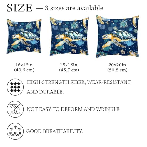 Housses de coussin en velours premium à motif tortues de mer - 7