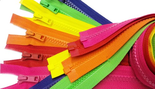 24 Inch Sport YKK #5 Vislon Jacket Zipper (Assorted Summer-spring 6 Colors 516-Lipstick Pink 820-Atom Red 523-Nectar Orange 504-Lemon Yellow 536-Spring Green 029-Venatian Blue) Medium Weight Molded Pl