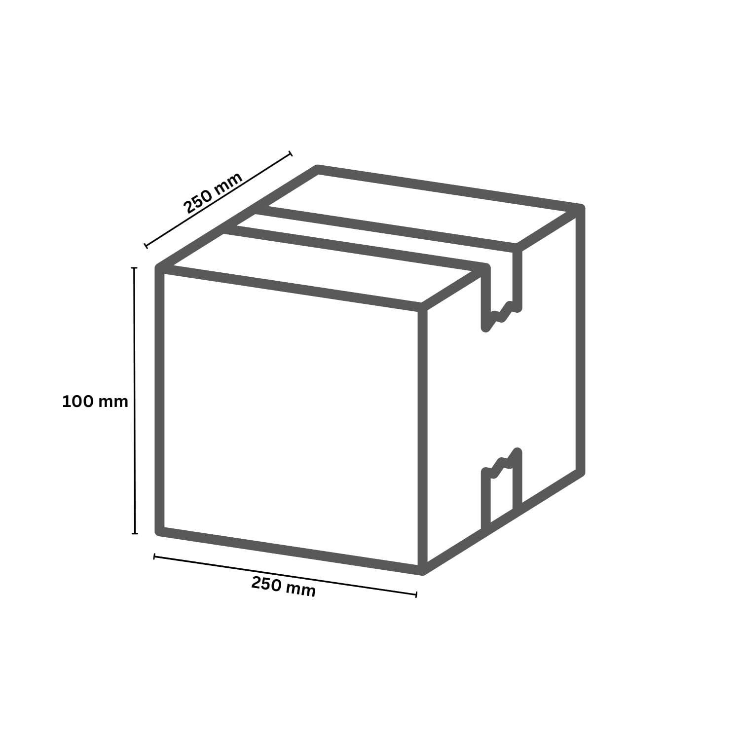 100 Faltkartons 250 x 250 x 100 mm(244x244x90mm) Verpackung Versand Box Schachtel aus Wellpappe Karton Kiste Päckchen Postversand DHL Hermes DPD GLS UPS dimapax