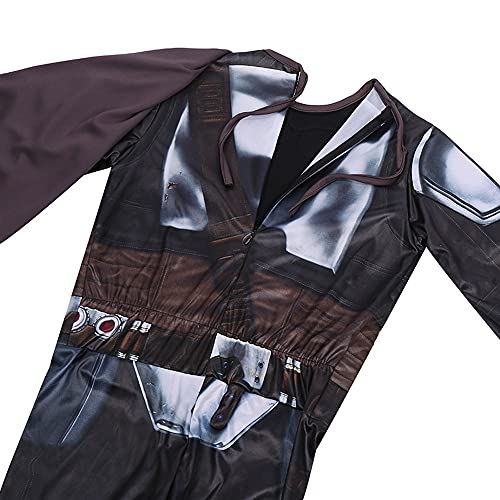 Nezababy KIDS-MANDA-LUOREN Mandalorian Costume Kids Boys Cosplay Sw Boba Fett Cloak Jumpsuit Outfit Halloween Party thumb #4