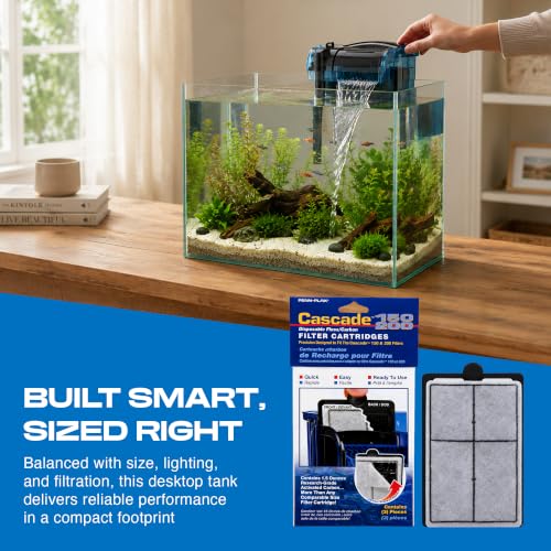 Image of Penn-Plax Cascade 300 GPH Hang On Filter Replacement Media, 3 Pack - Dual-Sided Aquarium Filter Cartridge with Activated Carbon & Poly-Fiber Floss for CPF5 -Fresh & Saltwater - Blue & Black, 10x3x7in