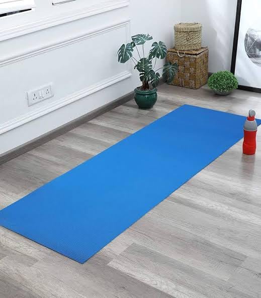 GYMNAZIO DYNAMIZ EVA Yoga Mat for Men & Women, 4MM Thick Anti-Slip Exercise Mat with Carry Strap, Lightweight Workout Mat for Yoga, Pilates, Meditation, Home Gym, Stretching & Fitness, (Light Blue) 4