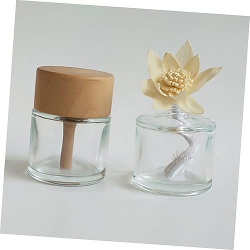 Miniatura 8 de LALAFINA Botella Difusor de Aroma Botella Difusor de Vidrio Botellas Difusor de Fragancia Recargable Frascos Difusor de Madera Blanco Botella