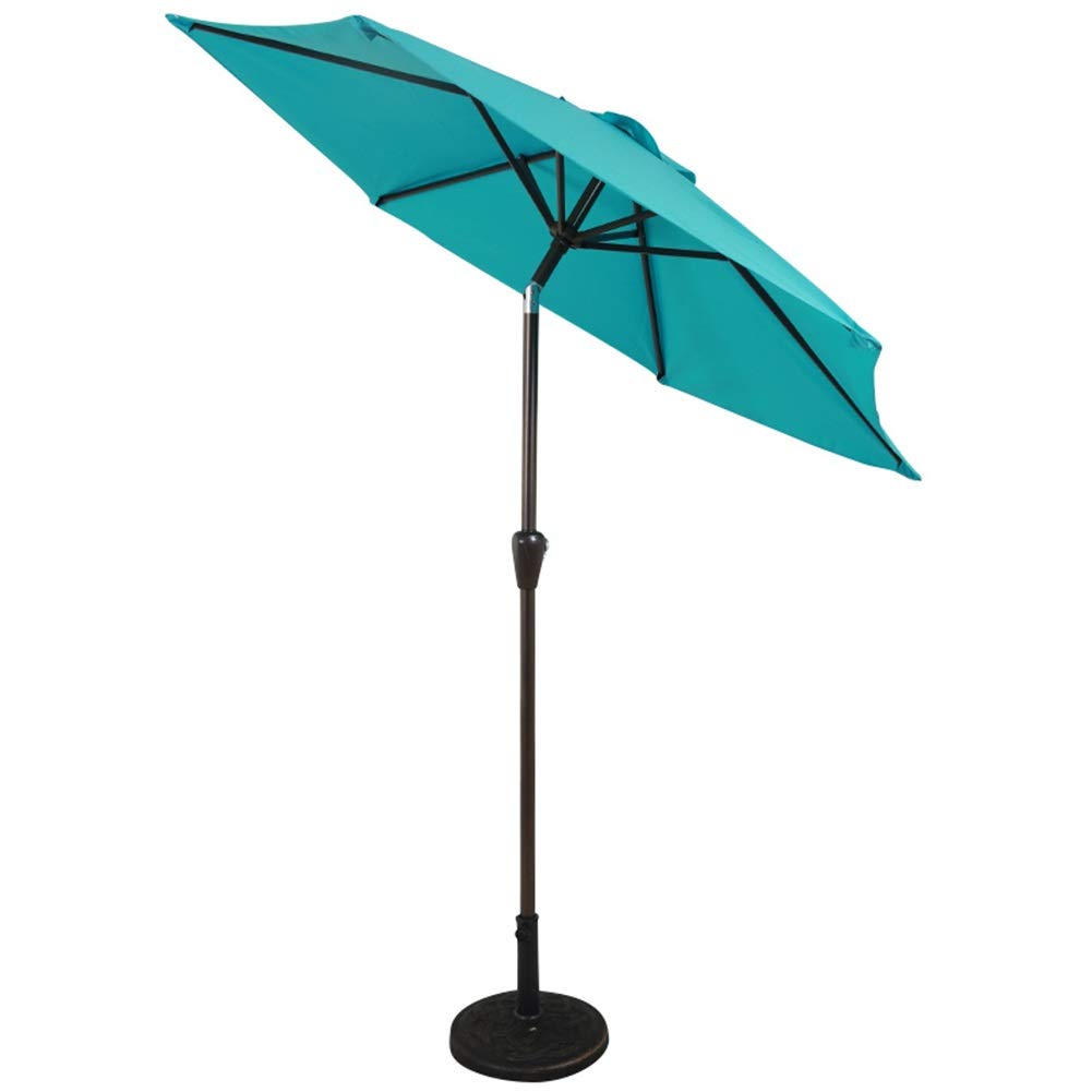 Parasol stołowy Garden Parasol 2,25 m/7,4 stóp, z mechanizmem korby i pochylenia, wiatroodpornymi parasolami deszczowymi, na ogrodowe trawniki ogrodowe, 3 kolor (kolor: zielony)