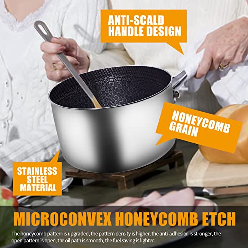 Magnolia 1 Qt Stainless Steel Saucepan With Lid, Premium Material Milk Pot With Ergonomic Long Handle, Multipurpose Sauce Pot For Kitchen Or Restaurant, Dishwasher Safe #TOP1