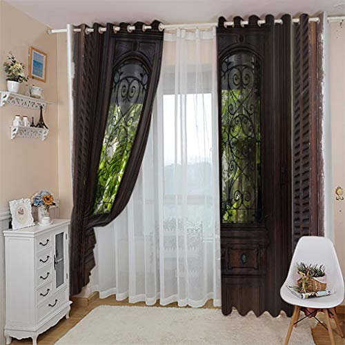 FYRHLH Cortinas de Salon Puerta Creativa de la casa Cortinas De Ojales Dormitorio Moderno Blackout Curtain Suave para Ventanas De Habitación Tamaño:2 x An117 x Al138cm