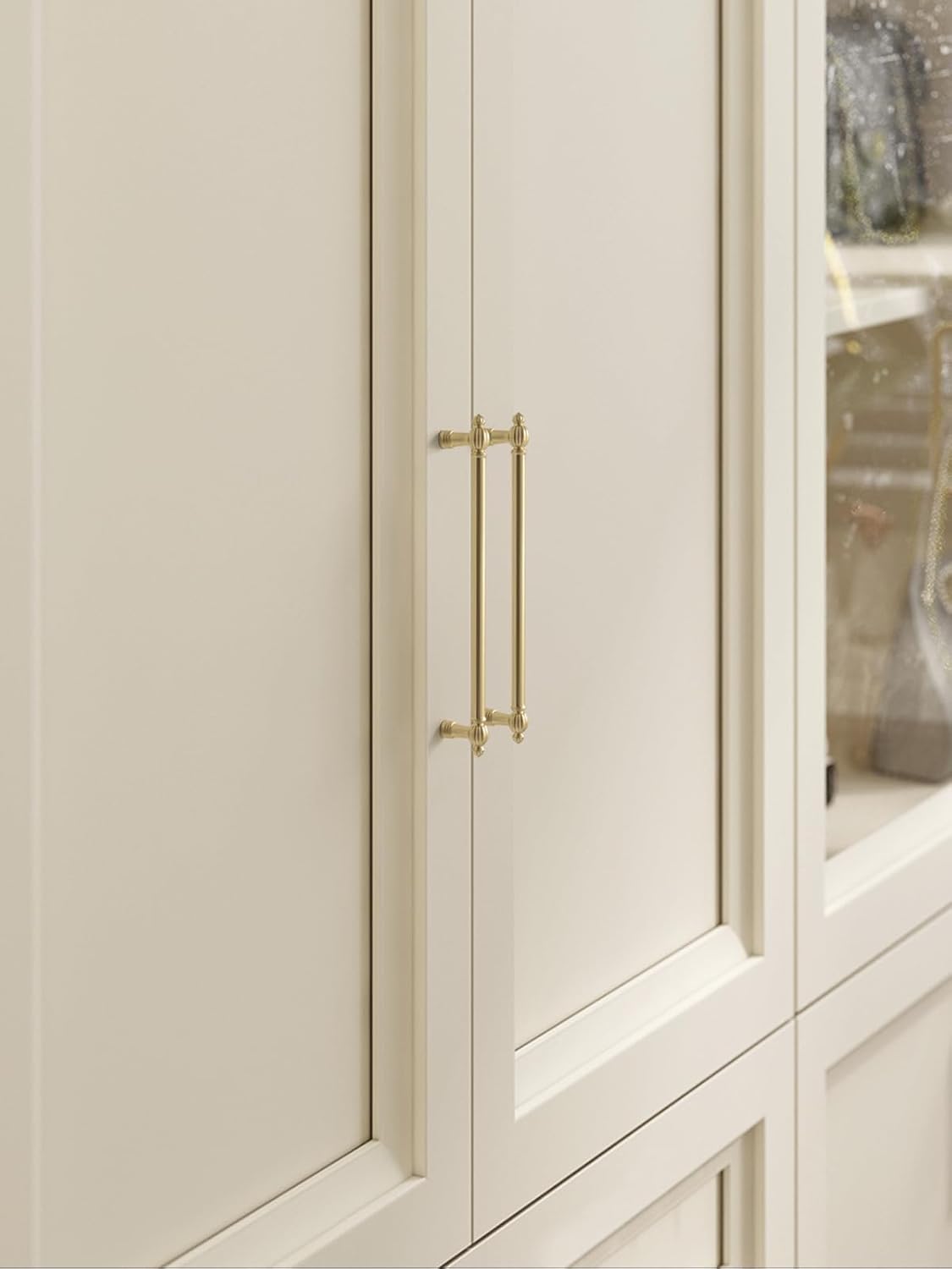 Brushed Gold Zinc Alloy Cabinet Pulls - 7.56" (192mm) Hole Center Classic Vintage Drawer Handles,Kitchen Cupboard Bathroom Dresser Cabinet Hardware Handles