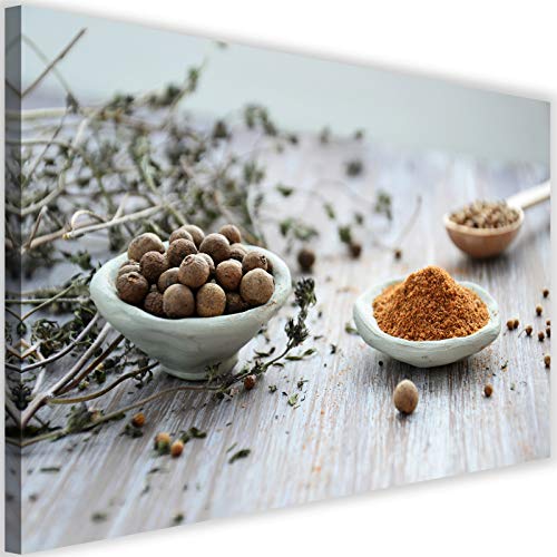 Décoration murale cuisine moderne assaisonnements colorés Feeby tableau XXL 1 pièce