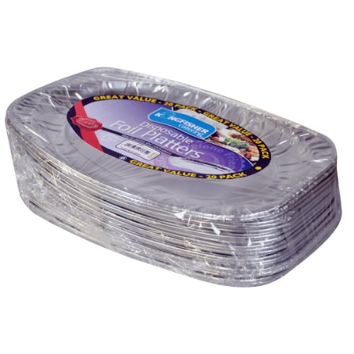 Price comparison product image Kingfisher Foil Disposable Platters,  Silver,  17-Inch