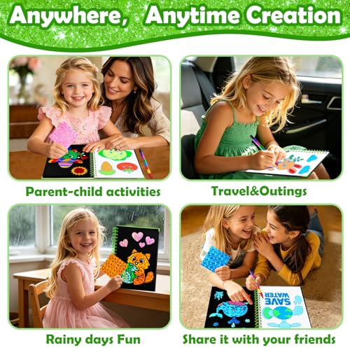 Image of FUNNYB&G Mess-Free Foil Art Craft for Kids Ages 4-10, Kids Birthday Gift