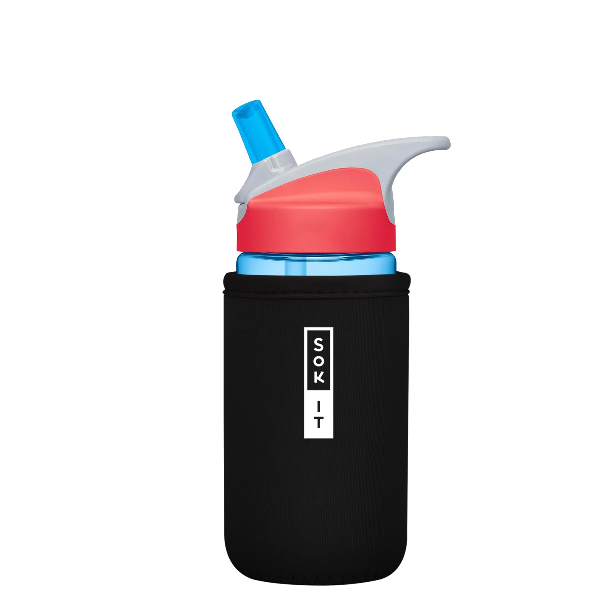 Sok It BotlSok Water Bottle Sleeve Insulated Neoprene Cover (Black, Fits 12oz CamelBak or Nalgene)