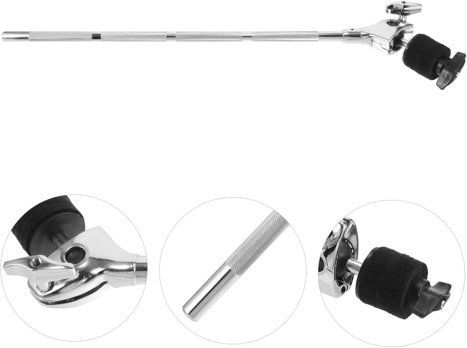Yardwe Cymbal Boom Arm Attachment for Drum Set Adjustable Half-Moon Cymbal Stand Holder Metal Construction Music Instrument Accessory