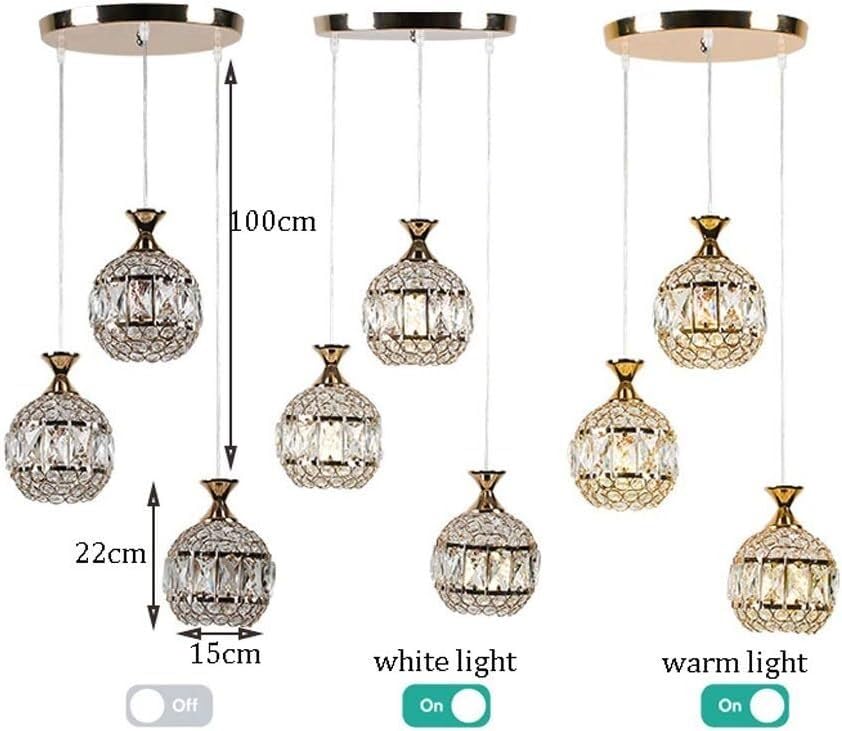 Lampes suspendues en cristal luminaire LED réglable 3 têtes pour porche - 6
