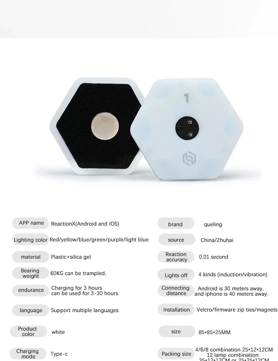 Reaction Time Training Lights, Hand Eye Coordination Soccer Training for Improve Speed Focus, Reflex Training Equipment for Football Players Sports Trainer (12)